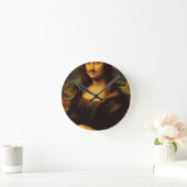 Horloge Ronde mona lisa moustache (Maison)