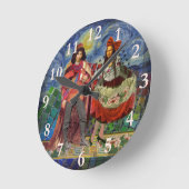 Horloge Ronde Mona Lisa Romantic Funny Art coloré (Angle)