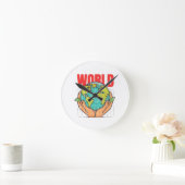Horloge Ronde Monde – Conception de Globe d'Aventure de Voyage (Maison)