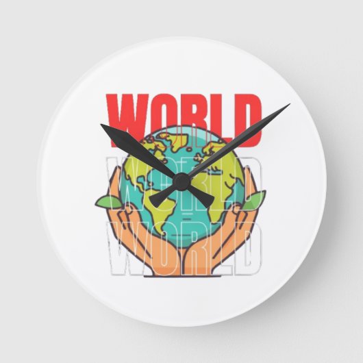 Horloge Ronde Monde – Conception de Globe d'Aventure de Voyage (Recto)