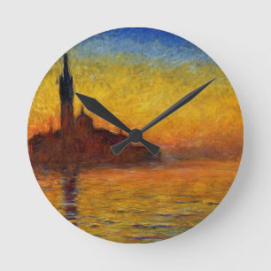 Horloge Ronde Monet Coucher de soleil Venise Coloré Impressionni