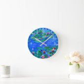 Horloge Ronde Monet - Water Lilies (Red), famous artwork (Maison)