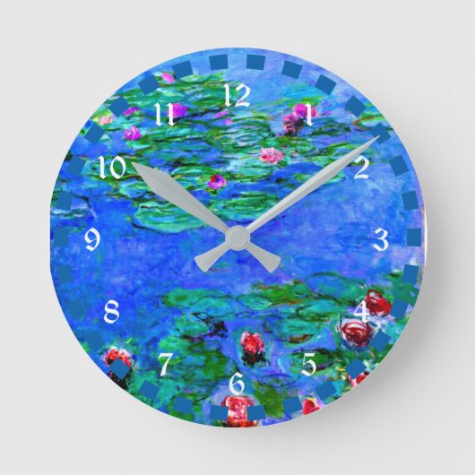 Horloge Ronde Monet - Water Lilies (Red), famous artwork (Recto)