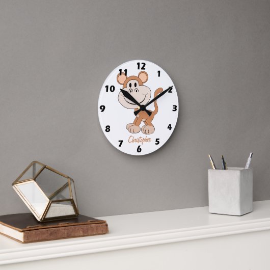 Horloge Ronde Monkey Design Personalised (Bureau)