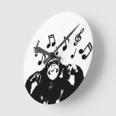 Horloge Ronde monkeymonkey de musique (Angle)