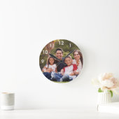 Horloge Ronde Monogram photo Calligraphy Handwritten Family (Maison)