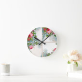 HORLOGE RONDE MONOGRAME DE ROSES ET DE JASMINE (Maison)