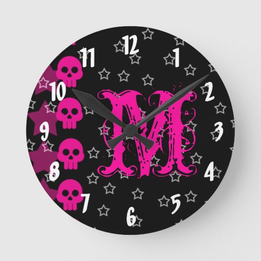 Horloge Ronde Monogramme EMO Punk crâne femelle Monogramme cadra (Recto)