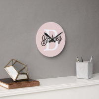 Monogramme et nom personnalisé moderne Pastel Pink