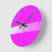 Horloge Ronde Monogramme Fluorescent Rose (Angle)