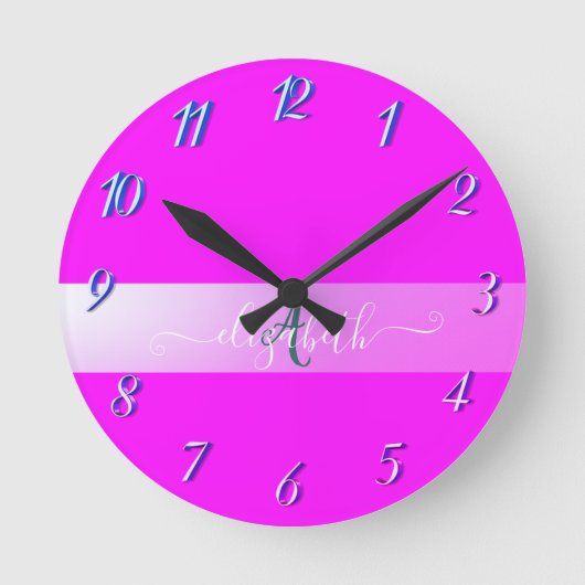 Horloge Ronde Monogramme Fluorescent Rose (Recto)