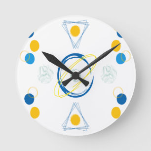 Horloge Ronde Monogramme initial géométrique moderne Triangles P