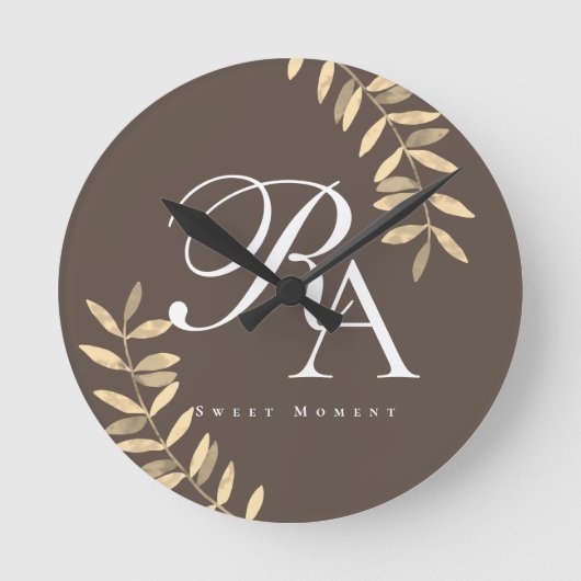 Horloge Ronde Monogramme Marron Chic (Recto)