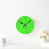 Horloge Ronde Monogramme Néon Fluorescent Vert (Maison)