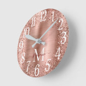 Horloge Ronde Monogramme Rose Parties scintillant or Girl Glam W (Angle)