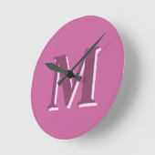 Horloge Ronde monogramme rose vif, (Angle)