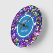 Horloge Ronde Monogrammed Candy Sprinkles (Angle)