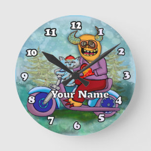 Horloge Ronde Monstre de moto