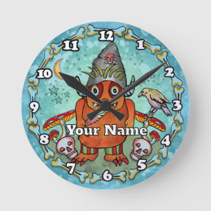 Horloge Ronde Monstre de sorcier noir
