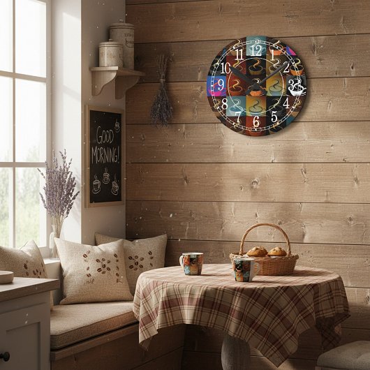 Horloge Ronde montage de tasse de café