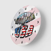 Horloge Ronde Montana Picture and Usa Text Clock (Angle)