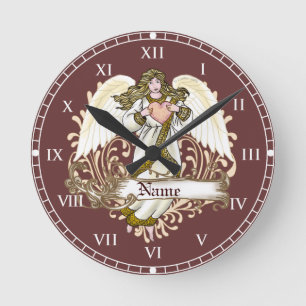 Horloge Ronde Montre Cœur d'Ange en Or