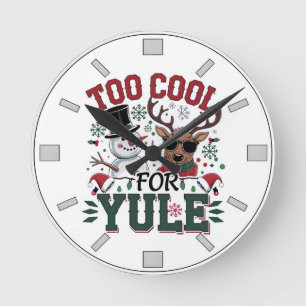 Horloge Ronde Montre de Noël Bonhomme de Neige Rétro Cadeau de F