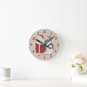 Horloge Ronde Montre de Noël du pays (Maison)