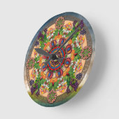 Horloge Ronde Montre De Raisins Arméniens Mandala (Angle)