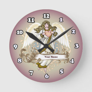 Horloge Ronde Montre Gold Angel Heart