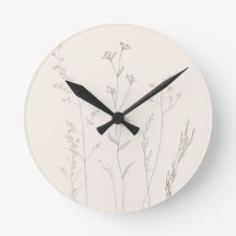 Montre murale botanique minimale – Douce printemps