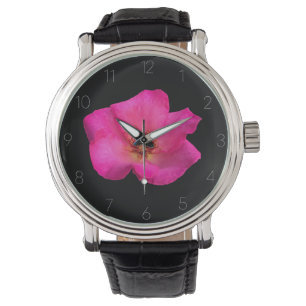 Horloge Ronde Montre Rose aux feutres