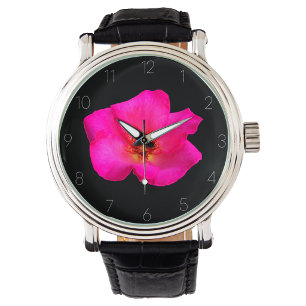 Horloge Ronde Montre Rose aux feutres