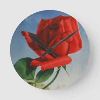 Horloge Ronde Montreux vintage Rose rouge Suisse Lac Léman