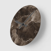 Horloge Ronde Moody Agate | Café Brown bronze doré Taupe (Angle)