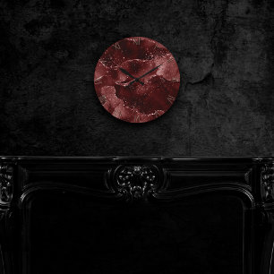 Horloge Ronde Moody Agate   Henné Garnet sang bijou rouge ton