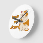 Horloge Ronde Moody Grosse cat me laisse tranquille (Angle)