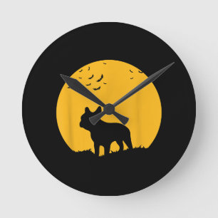 Horloge Ronde Moon Halloween Inspire French Bulldog