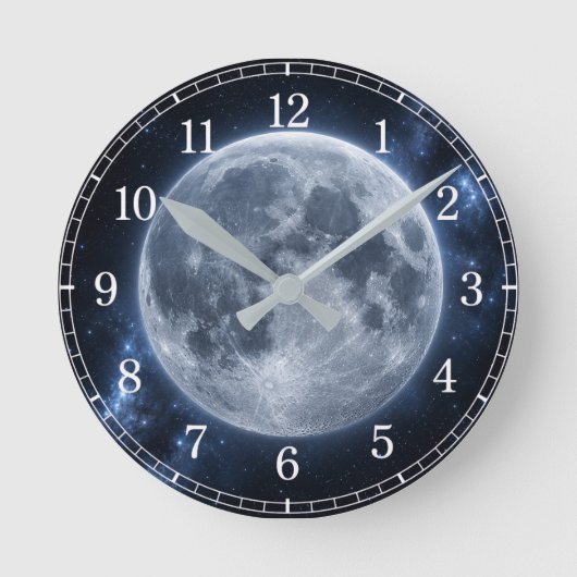 Horloge Ronde Moon Wall Clock — Space-Inspired Design (Recto)