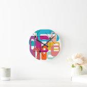 Horloge Ronde More Rectangles et Starbursts (Maison)