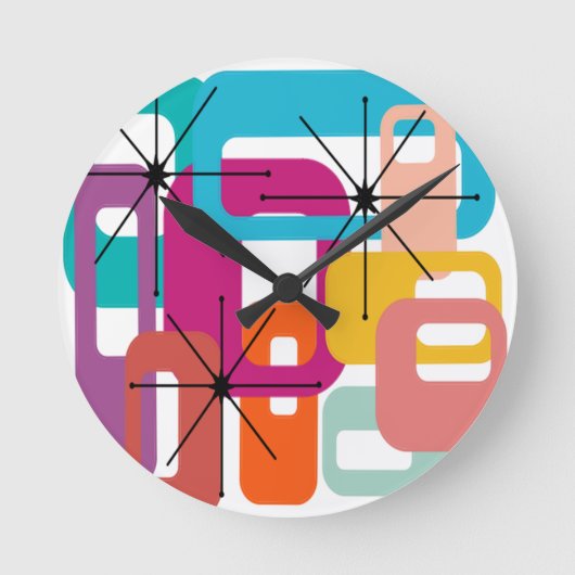 Horloge Ronde More Rectangles et Starbursts (Recto)