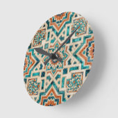 Horloge Ronde Moroccan Mosaic Pattern (Angle)