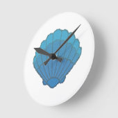 Horloge Ronde Mosaïque Blue Seashell (Angle)