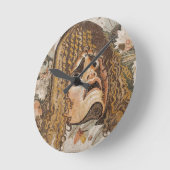 Horloge Ronde Mosaïque romaine, avec masque, feuilles et fruits (Angle)