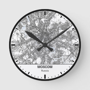 Horloge Ronde Moscow Clock City Line Art