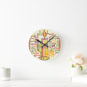 Horloge Ronde Mot de flamme de bougie Cloud Art Imprimer (Maison)