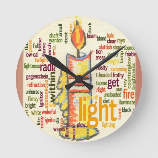 Horloge Ronde Mot de flamme de bougie Cloud Art Imprimer (Recto)
