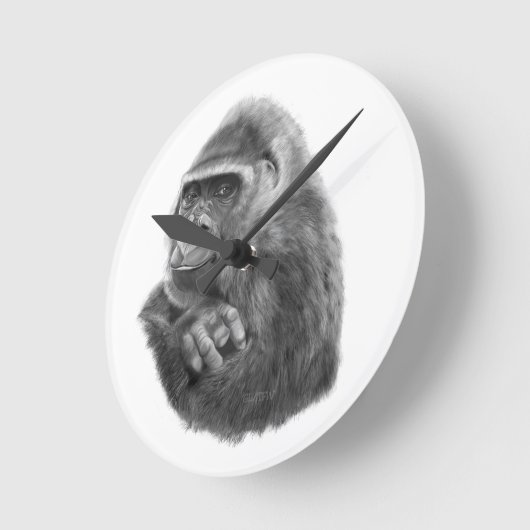Horloge Ronde Mother gorilla Clock 母ゴリラの時計 (Angle)