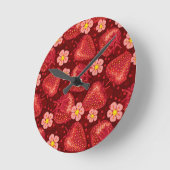Horloge Ronde Motif 2 2 de fraise (Angle)
