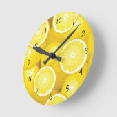 Horloge Ronde Motif 2 de citron (Angle)
